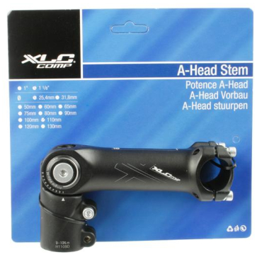 Xlc STUURPEN AHEAD 11/8" COMP UP 110 VERST 25.4 ZW Zwart