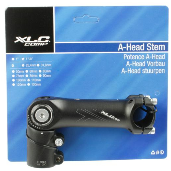 Xlc STUURPEN AHEAD 11/8" COMP UP 110 VERST 25.4 ZW Zwart