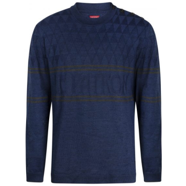 Le Patron Merino triangle D bleu Dark Blue