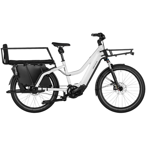 Riese & Muller Multicharger Mixte GT Vario 750 Cargo-Voordrager S Pearl White/Black Matt
