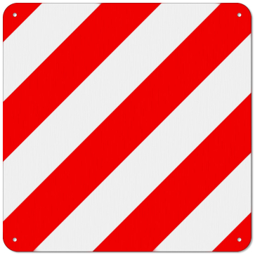 Ds Covers HOESD DS STAR WAARSCHUWINGSBORD 50X50 ROOD/WIT