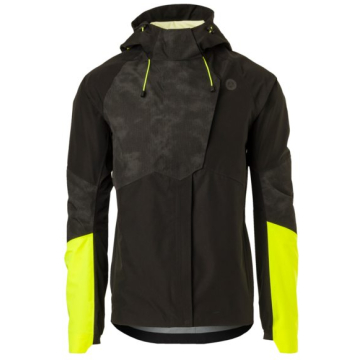 Agu tech rain jacket commuter men hi-vis & reflection Zwart